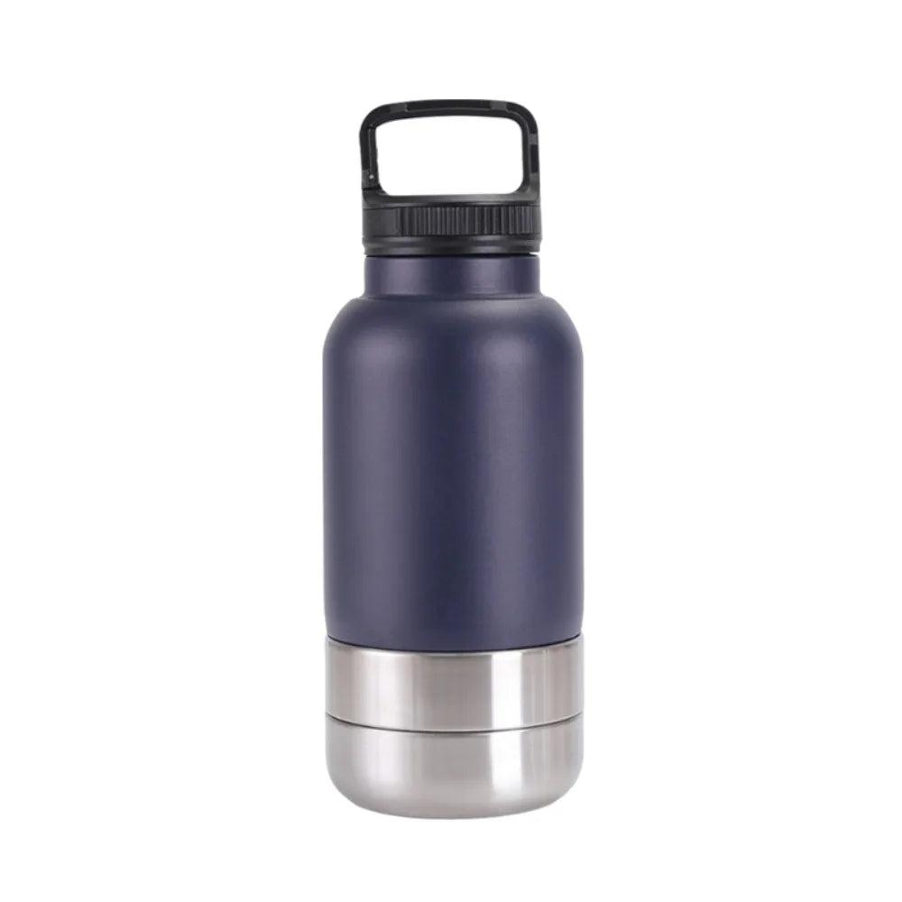 3 in 1 Stainless Steel Pet Water Bottle Multi-layered Detachable Dog Drinking Bottle Leak-proof 32Oz Insulated Water Bottle