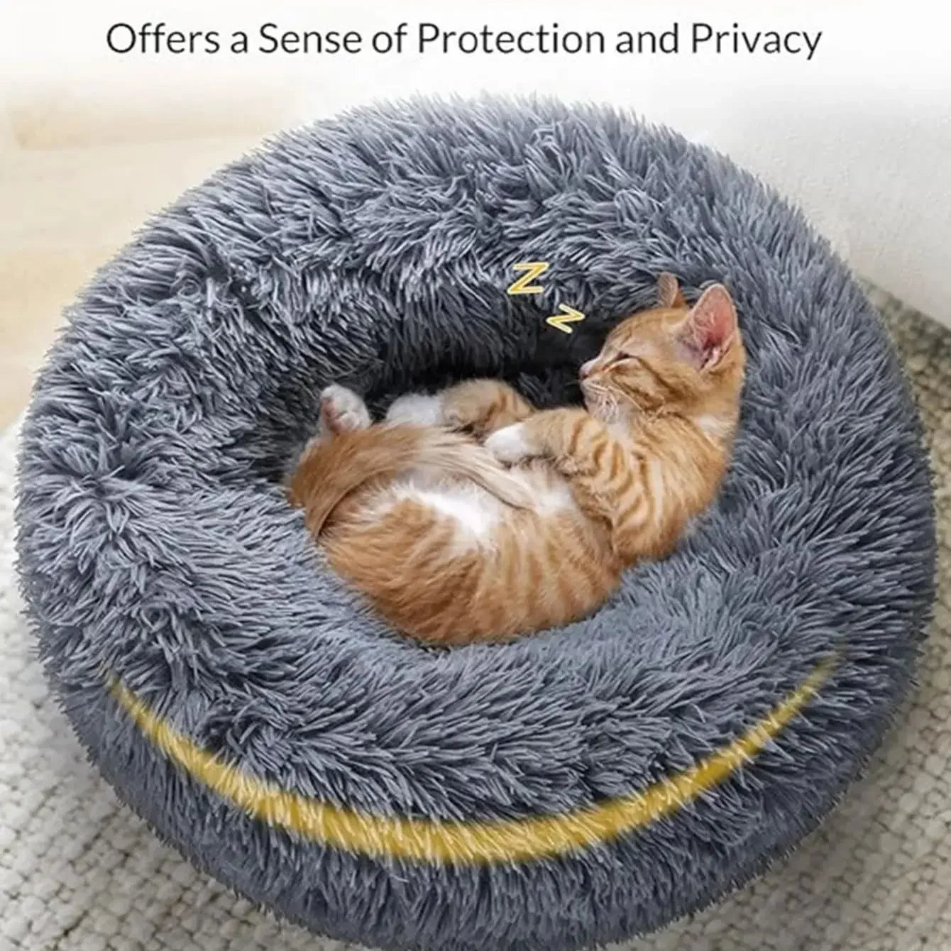 Super Soft Round Plush Pet Bed — 6 Sizes for Cats & Dogs