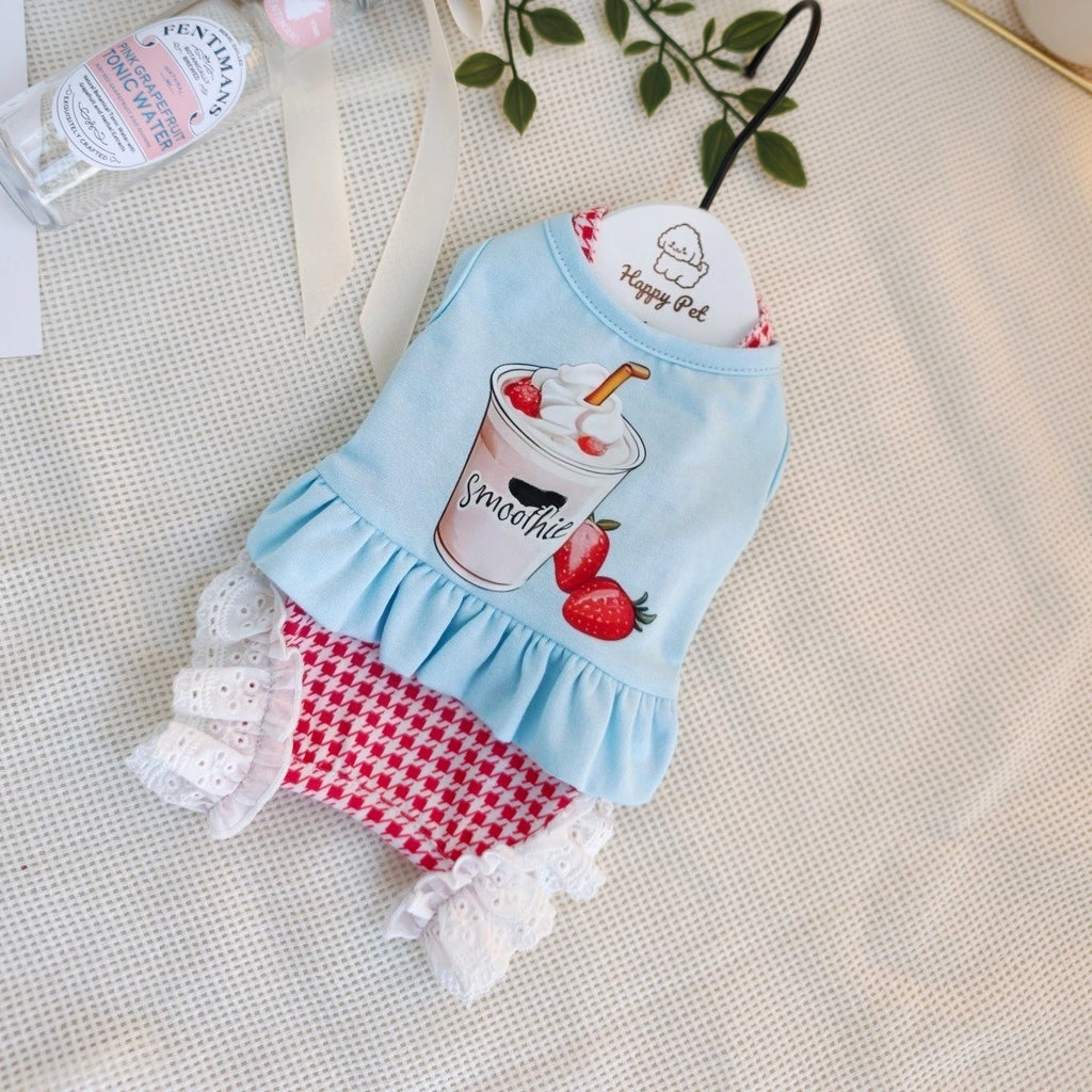 Dog Pajama, Plaid Printed Four-legged Pet Clothes, Soft Vest Outfit For Puppy Small Dogs