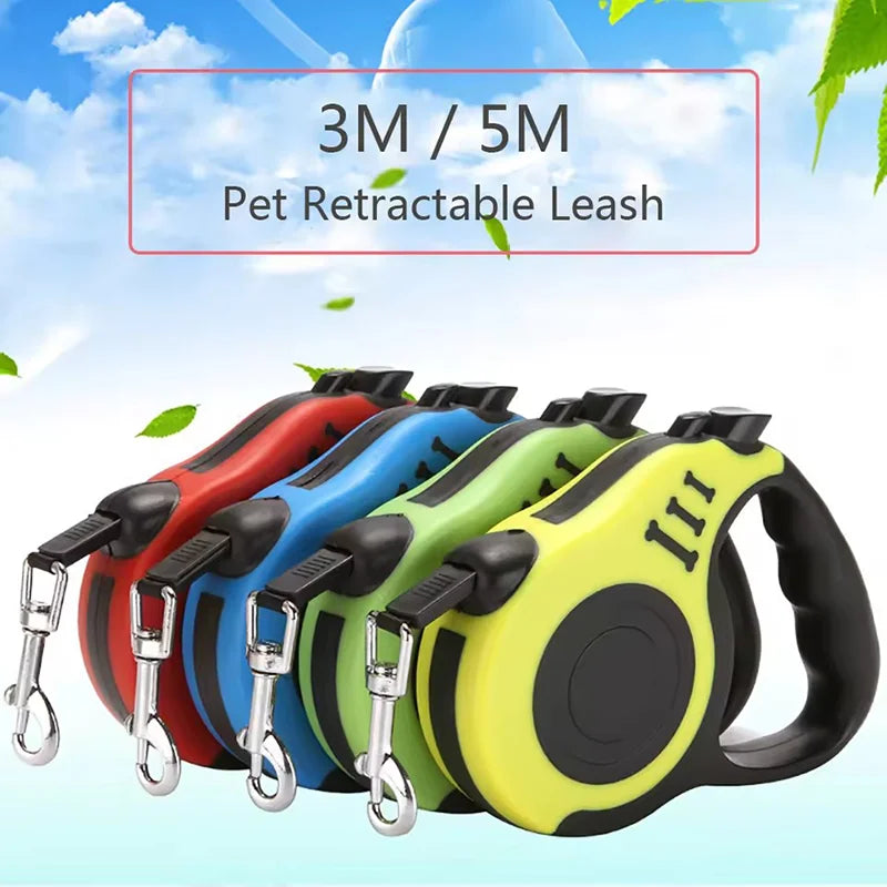 Retractable Dog Leash — Nylon Braided Rope for Small & Medium Dogs